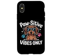 Bassotto Paw-sitive Vibes Only Cute Dog Lover Custodia per iPhone X/XS