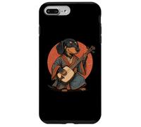 Bassotto Samurai Giocare Shamisen Retro Vintage Dog Lover Custodia per iPhone 7 Plus/8 Plus