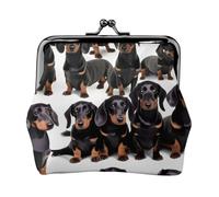 Bassotto Weiner Pet Dog Print Squisito Bacio Lock Portafoglio compatto versatile Portamonete da donna Piccolo sacchetto con cerniera