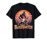 Bassquatch Funny Sasquatch Suonare Il Basso Maglietta