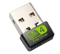Bassulouda 1 Pezzo 150Mbps USB 2.4G WiFi Ricevitore Drive Adattatore WiFi Gratuito per Desktop Portatile