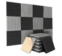 Bassulouda 1 Pezzo Pannelli Acustici Autoadesivi Pannelli Murali Insonorizzati 12x12x1 Pollici per Home Studio