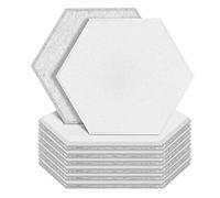 Bassulouda 12 Pezzi Seria Pannelli Acustici Esagonali Pannelli in Schiuma Anti-Rumore Bordo Smusso Imbottitura Insonorizzazione, Trattamento Acustico per Studio