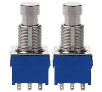 Bassulouda 2 Pezzi Interruttori Effetti Chitarra 9-Pin Effetti Chitarra Pedale Stomp Piedi Interruttore Metallico Piedi True Bypass Blu