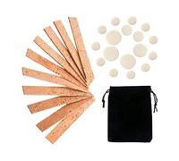 Bassulouda 27 Pezzi Seria Kit di Ricambio Accessorio per Strumento Clarinetto, Include 10 Tappi in Sughero e 17 Pastiglie di Strumenti a Vento in Legno