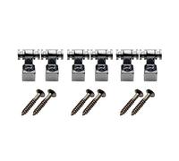 Bassulouda 6 Corde per Chitarra Elettrica, Rulli String Buckle Fissato Dispositivo Argento per Fenders Strat Tele ST TL