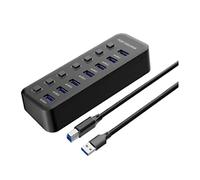 Bassulouda Hub USB 3.0 a 7 porte, Splitter Hub Dati USB, Extensore porta USB ad alta velocità 5 Gbps per vari accessori USB