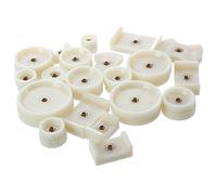 Bassulouda Set di 20 fustelle per pressa per schiena, kit di riparazione di orologi rotondi e rettangolari, beige