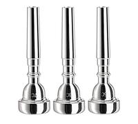 Bassulouda Set di 3 bocchini per tromba, bocchino placcato argento 7C 5C 3C per principianti, giocatori professionisti