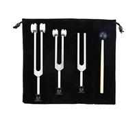Bassulouda Set di 3 Diapason (128Hz, 256Hz, 512Hz) Kit per GueRisone, TeRapia Suono, Forcella a Cursore Sonico (Argento)