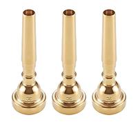 Bassulouda Set di 3 pezzi per Tromba (3C 5C 7C) placcato oro per accessori Tromba Musicale Principiante o Esercitore Dito