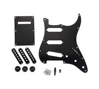 Bassulouda Set di 3 pieghe nere 11 fori Sss Pickguard Strat Piastra Posteriore Copre Pickup Pulsanti Pulsanti Guitarra Chitarra Parti & Accessori-52 X 52 X 52 Mm