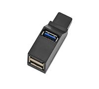Bassulouda USB 3.0 HUB Adattatore Extender Mini Splitter Box 3 Porte per PC Portatile Telefono Mobile Ad Alta Velocità U Lettore Disco, Nero
