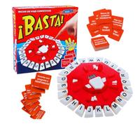 ¡BASTA! Gioco da tavolo in spagnolo, 2 modalità di gioco, design ottagonale con 24 lettere, set di parole, include 35 carte con 140 categorie, ideale per bambini e adulti (rosso e bianco)