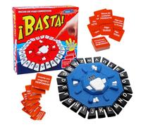 ¡BASTA! Gioco da tavolo in spagnolo, 2 modalità di gioco, design ottagonale con 24 lettere, set di parole, include 35 carte con 140 categorie, ideale per bambini e adulti (blu e nero)