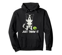 Basta lanciarlo Funny Border Collie Fetch Felpa con Cappuccio