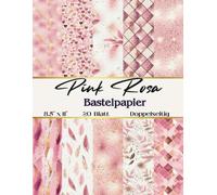 Bastelpapier Pink Rosa: Scrapbooking Papier Gold Rosa Muster | Din A4, 20 Blatt, Doppelseitig I Decoupage I Origami I DIY Karten | Dekoratives Bastelpapier Baby Girl