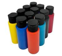 Bastelzone Set di colori acrilici di alta qualità, 12 colori x 60 ml, elevata opacità e luminosità, per tela, legno, pietra, carta e molto altro ancora. (12 colori x 60 ml)