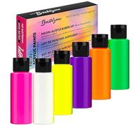 Bastelzone Set di colori acrilici premium - Colori altamente pigmentati, luminosi e coprenti, colori da pittura per bambini e adulti, ideale per tela, legno, pietra, carta e pouring (6 colori al neon)
