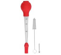 Baster per tacchino Pennello per salsa Olio per barbecue Strumenti per tubi di condimento Ago professionale per iniezione in acciaio inossidabile per cucinare Grigliate Cottura al (Rossa)