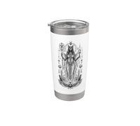 Bastet Cat Dea Antico Egitto Monocromatico Mitico Arte Bicchiere termico in acciaio inox doppia parete