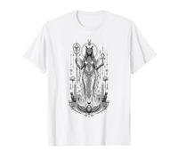 Bastet Cat Dea Antico Egitto Monocromatico Mitico Arte Maglietta