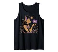 Bastet Cat Dea Lotus Egitto Spiritual Stars Art Canotta
