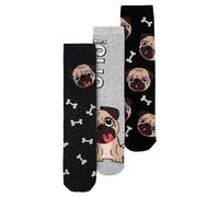 Bastian Bielendorfer Mops Otto! - Calzini unisex da sneaker, colore grigio, confezione da 3 pezzi, grigio., 40-45