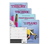 Bastien Bastien - Set di apprendimento Piano Basics, livello 2, libri di lezione, teoria, performance, tecnica e arte e tasti di pianoforte di Juliet Music 88/61/54/49, set completo di adesivi