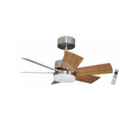 Bastilipo - ARENAL DC,Ventilatore da soffitto con Motore DC, Telecomando, 75 cm, 6 Pale, Rovere Chiaro/Rovere Scuro, chas