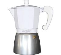 Bastilipo Cafetera Aluminio Color Blanca, 9 Tazas, Calderín Tratado, Asa Aislante Blanco - Modelo: COLORI BLANCA 9TZ