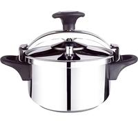 Bastilipo - Express Classic 6, pentola in acciaio inox da 6 litri | Valvola di controllo della pressione e di sicurezza | Compatibile con fornelli a gas, vetroceramica o induzione