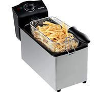 Bastilipo FE-2000 Friggitrice, 2000 W, 3 litri, acciaio inox, nero/grigio