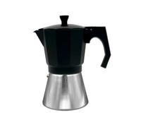 Bastilipo - Moka Italiana 6 Tazze, Alluminio/Nero, Sicura Induzione, Mokka Induzione 6N