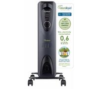 Bastilipo - RC-ECOFLUID-9 - Radiatore ecologico compatto con H2O natrural liquid, extra basso consumo, 1500 W, 0,6 kw/h, 9 elementi, c/termostato, colore nero.