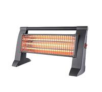 Stufa al quarzo, 3 potenze 400/800/1200 W, dispositivo antiribaltamento, griglia di sicurezza, colore grigio