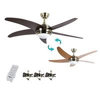 Bastilipo - Ventilatore da soffitto a LED con telecomando e pale reversibili, pelle Malibu LED