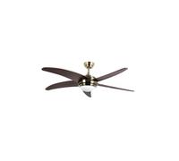 Bastilipo - Ventilatore da soffitto con telecomando, 132 cm, 60W, Malibu Leather, 3 LED