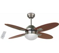 Bastilipo - Ventilatore da soffitto con telecomando, 60W, diametro 105 cm, Bermeo nichel