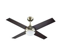 Bastilipo Ventilatore da soffitto in Pelle a LED, con Telecomando, Ciliegia/Noce, Diametro Total 106 cm