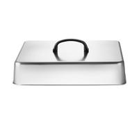 Basting Cover - Rectangular Steel Lid for BBQ Cooking | Heat Retaining Dome with Steam Circulation Design & Grease Guard Edges for Grill Searing, Burger Melting, Vegetable Steaming and Campfire Meal P