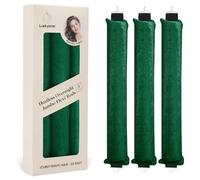 Bastoncini arricciacapelli senza calore per ricci flessibili in raso durante la notte, senza calore, strumenti per lo styling per tutti i tipi di capelli, 3 pezzi, verde