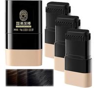 Bastoncini colorati istantanei per capelli, con pettine integrato, pettine impermeabile e a prova di sudore, bastoncini portatili per ritocchi per capelli, colore grigio bianco (3 pezzi) nero naturale