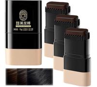 Bastoncini colorati istantanei per capelli, con pettine integrato, pettine impermeabile e a prova di sudore, portatile, per ritocchi e capelli, colore grigio e bianco (3 pezzi, marrone scuro)