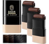 Bastoncini colorati istantanei per capelli, con pettine integrato, pettine impermeabile e a prova di sudore, bastoncini portatili per ritocchi per capelli, colore grigio bianco (3 pezzi, castano