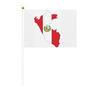 Bastoncini con mappa della bandiera del Perù, tenuti in mano, con paletti, per feste sportive e parate nazionali