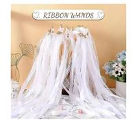 Bastoncini con nastri di seta Wish, Bastoncini di nastro multicolore, confezione da 10/20/50 pezzi(White,50pcs)