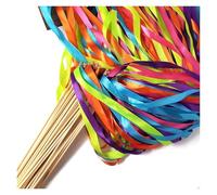 Bastoncini con nastro per matrimoni, Bacchette con bastoncini di nastro multicolore campanelle Decorazioni for la danza della festa nuziale, confezione da 20 o 50 pezzi(20pcs)