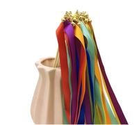 Bastoncini con nastro per matrimoni, Confezione di bastoncini nastro multicolore da 10,30,50 pezzi for decorazioni for feste danza ritmica(Colour L,50pcs)