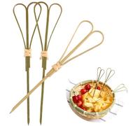 Bastoncini da cocktail Stuzzicadenti Articoli per feste Stuzzicadenti in bambù Spiedini con nodi Stuzzicadenti Bastoncini Antipasti decorativi BBQ 100 Count (a forma di cuore)
